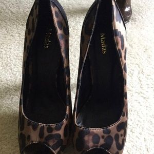 platform leopard heels